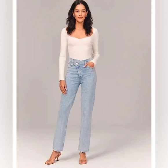 The Dad High Rise Cross Over Jeans - Picture 1 of 4